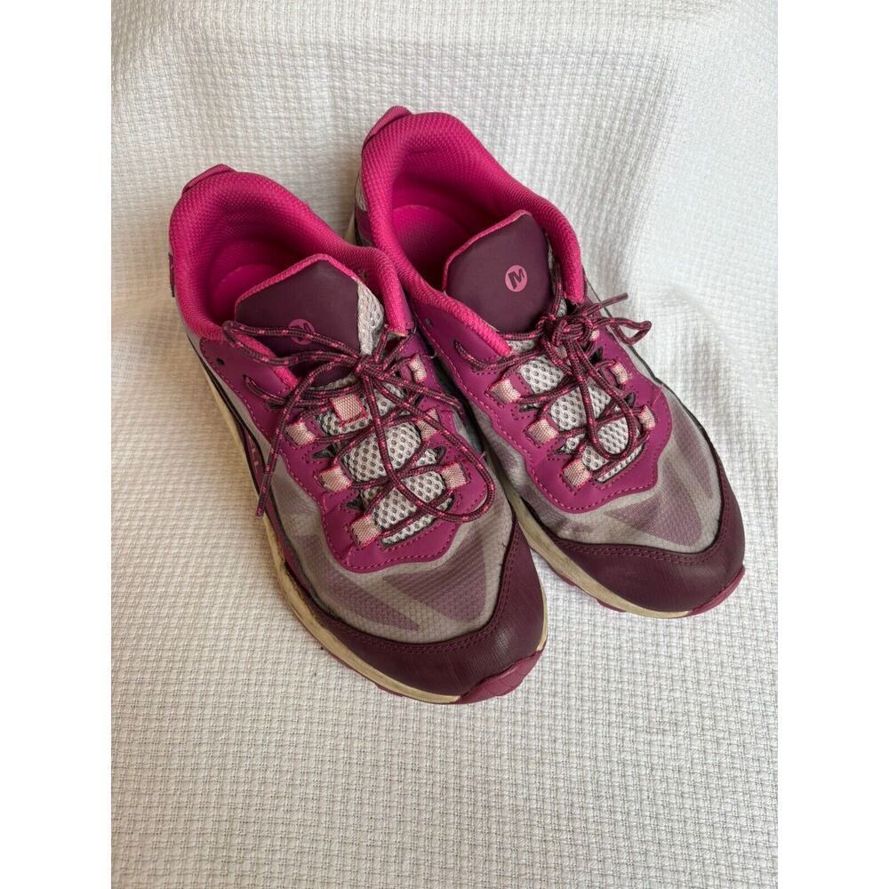 Merrell Moab Speed Low Waterproof Shoes Sz 5 M Girls Kids Hiking Sneaker Pink - Picture 6 of 8